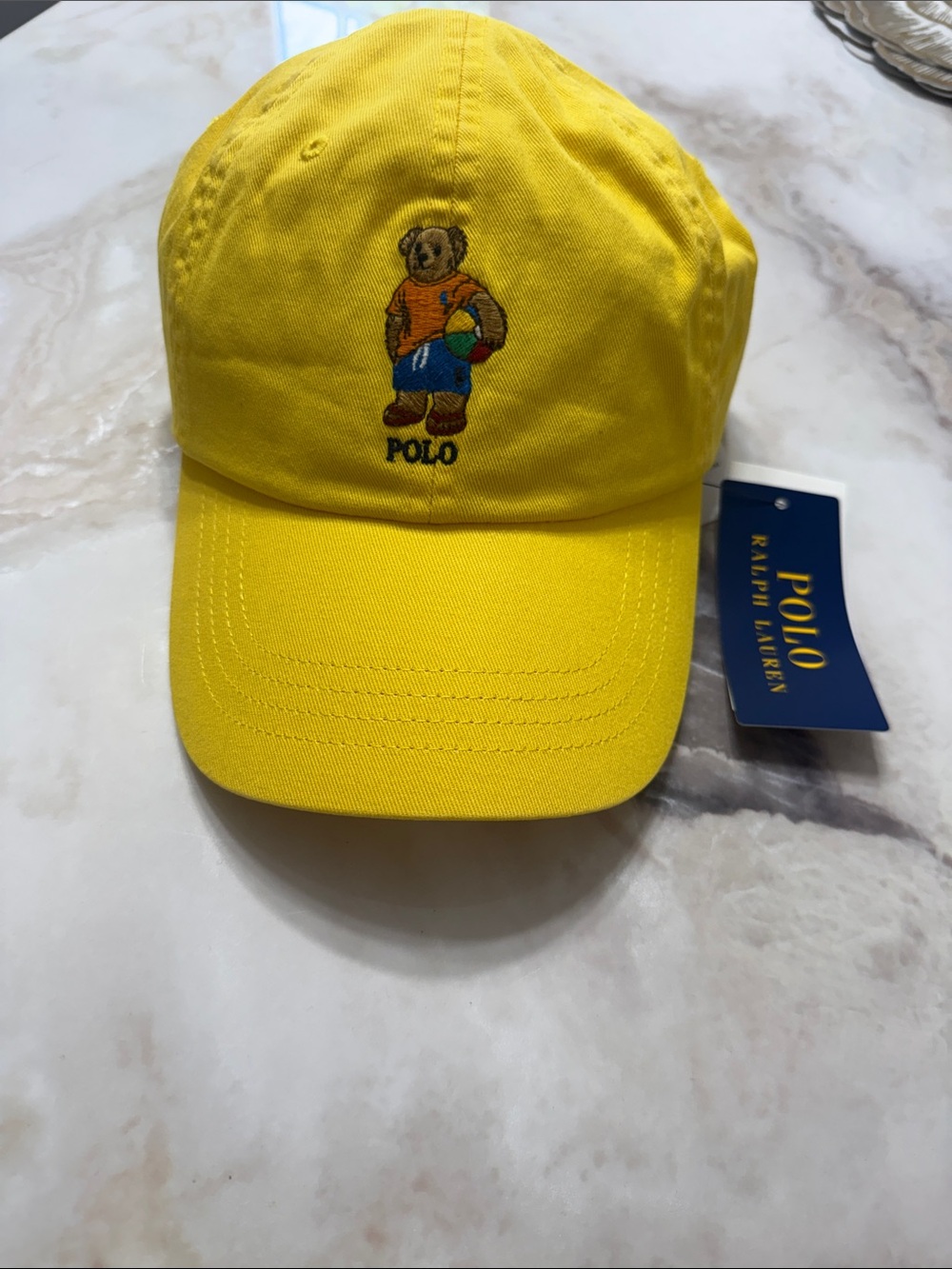 Ralph Lauren Yellow Polo Bear Baseball Cap